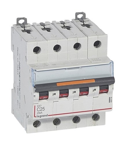 LEGRAND Автоматический выключатель, серия DX3, C25A, 25кА, 4-полюсный