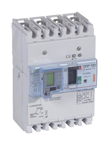 LEGRAND Автоматический выключатель с термомагнитным расцепителем и дифференциальной защитой, серия DPX3 160, 25A, 25kA, 4-полюсный