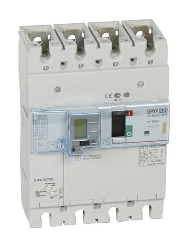 LEGRAND Автоматический выключатель с термомагнитным расцепителем и дифференциальной защитой, серия DPX3 250, 160A, 25kA, 4-полюсный