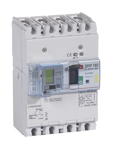 LEGRAND Автоматический выключатель с термомагнитным расцепителем и дифференциальной защитой, серия DPX3 160, 40A, 16kA, 4-полюсный