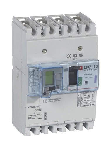 LEGRAND Автоматический выключатель с термомагнитным расцепителем и дифференциальной защитой, серия DPX3 160, 40A, 50kA, 4-полюсный