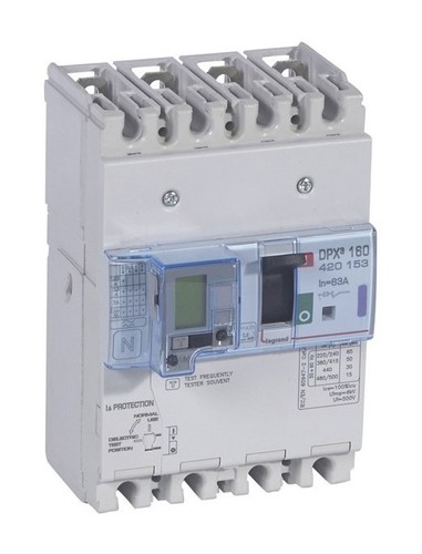 LEGRAND Автоматический выключатель с термомагнитным расцепителем и дифференциальной защитой, серия DPX3 160, 63A, 50kA, 4-полюсный