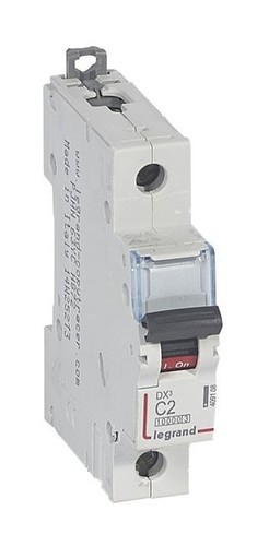 LEGRAND Автоматический выключатель, серия DX3, С2A, 25kA, 1-полюсный
