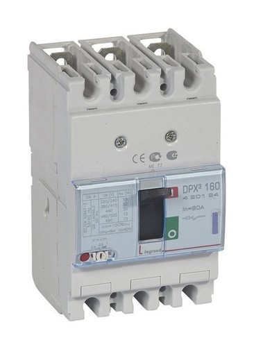 LEGRAND Автоматический выключатель с термомагнитным расцепителем, серия DPX3 160, 80A, 50kA, 3-полюсный