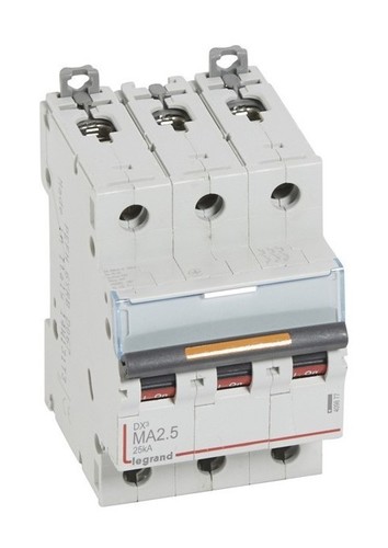 LEGRAND Автоматический выключатель, серия DX3, MA2.5A, 25кА, 3-полюсный