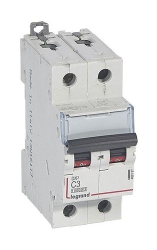 LEGRAND Автоматический выключатель, серия DX3, С3A, 30kA, 2-полюсный