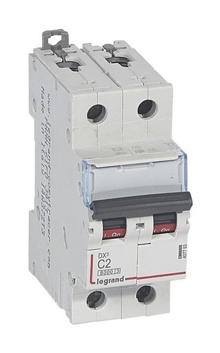 LEGRAND Автоматический выключатель, серия DX3, С2A, 10kA, 2-полюсный