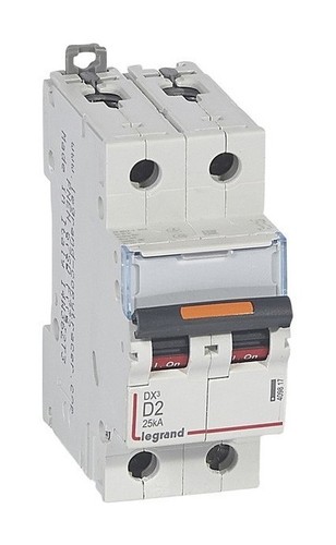 LEGRAND Автоматический выключатель, серия DX3, D2A, 25кА, 2-полюсный