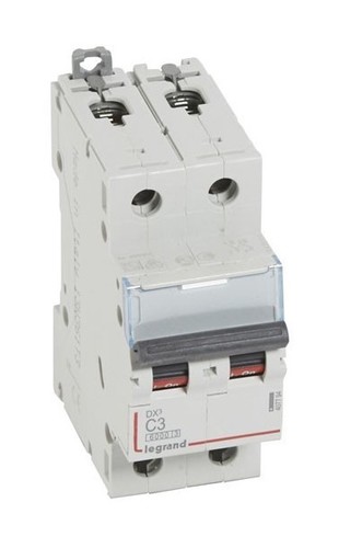 LEGRAND Автоматический выключатель, серия DX3, С3A, 10kA, 2-полюсный