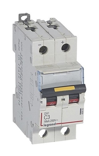 LEGRAND Автоматический выключатель, серия DX3 DC, С3A, 16kA, 2-полюсный