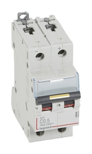 LEGRAND Автоматический выключатель, серия DX3 DC, С0.5A, 16kA, 2-полюсный