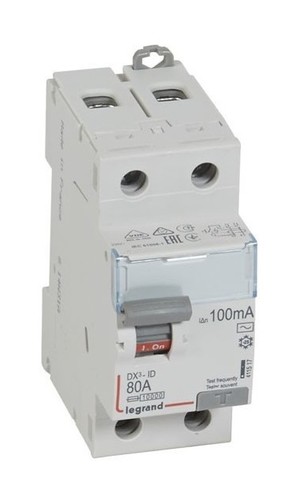 LEGRAND Дифференциальный выключатель, серия DX3, 80A, 100mA, 2-полюсный, тип АС