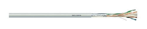 Belden (305 м) Кабель витая пара, экранированная F/UTP, категория 6, 4 пары (23 AWG), одножильный (solid), экран - фольга, с разделителем, FRNC/LSNH IEC 60332-1, -30°С - + 60°С, серый