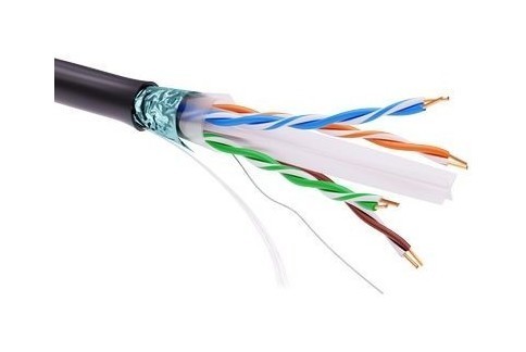 DKC / ДКС Информационный кабель экранированый F/UTP 4х2 CAT6, 23 AWG, одножильный, PE, чёрный (цена за 1 м)