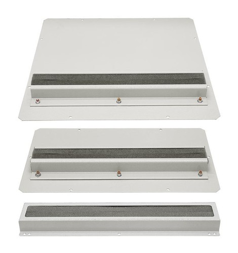 ZPAS Заглушка с губчатым вводом для отверстий A (380x380 мм) в плите или крыше, к напольным шкафам, SZB-IT, 420x420 мм, металлическая, цвет серый (RAL 7035) (1718-40-2-1/7035)