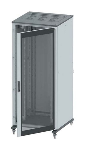 DKC / ДКС Напольный шкаф 42U 2000х600х1000мм (ВхШхГ), передняя дверь стекло, задняя глухая дверь, крыша укомплектована вводом и заглушками, серый