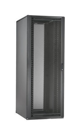 PANDUIT Шкаф напольный Net-Access™ N-Type, 42U, 2000x800x1067мм (ВхШхГ), с перфорированной передней дверью, открывающейся в обе стороны, с двумя боковыми панелями, с направляющими под закладные гайки, черный (аналог CN12CNNU)