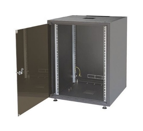 ZPAS Шкаф напольный серии SJB, 19-дюймовый (19"), 15U, 737x600х800мм (ВхШхГ), стекл. дверь, без столешницы, цвет черный (RAL 9005), нагрузка 38 кг (собранный)