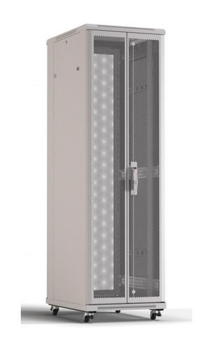 Hyperline Шкаф напольный 19-дюймовый, 32U, 1610x600х800 мм (ВхШхГ), передняя и задняя распашные перфорированные двери (75%), ручка с замком, цвет серый (RAL 7035) (разобранный)