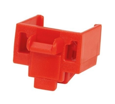 PANDUIT Блокирующее устройство для разъемов RJ-45, в комплект входят 100 блоков (цвет красный) и 5 ключей (цвет черный)
