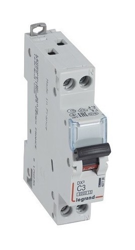 LEGRAND Автоматический выключатель, серия DX3, С3А, 10кА, 1-полюсный + нейтраль
