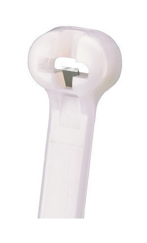 PANDUIT Кабельная стяжка Dome-Top® с металлическим зубцом Barb Ty, 203 х 3.6 мм, средняя, огнеупорный нейлон 6.6, цвет слоновая кость (1000 шт.)