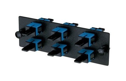 PANDUIT Панель OPTICOM для 6 SC симплексных одномодовых оптических адаптеров с керамическими муфтами (синий)