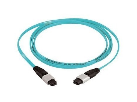 PANDUIT Патч-корд волоконно-оптический MTP(мама) – MTP(мама) на ленточном многомодовом кабеле 50/125 (OM3) 10GbE, диаметр 5х2.5мм, 12 волокон, PVC, 5 м, аква (заменен на FXTRP5N5NANM005)