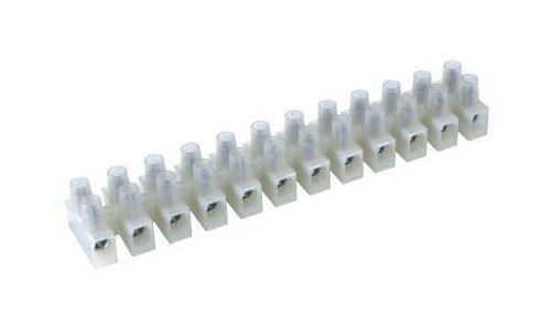 DKC / ДКС Клеммные колодки из полипропилена, цвет белый, 12 полюсов, до 85°С, 450В, 32A, для сечения провода 6,0 мм2 (цена за штуку)
