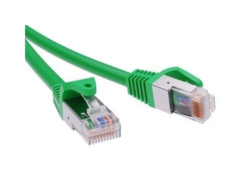 DKC / ДКС Патч-корд экранированный CAT5E F/UTP 4х2, LSZH, зелёный, 0.5м