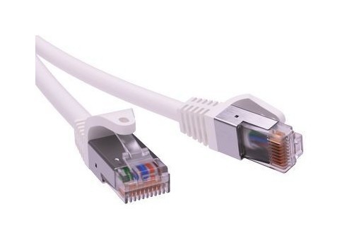 DKC / ДКС Патч-корд экранированный CAT5E F/UTP 4х2, LSZH, белый, 5.0м