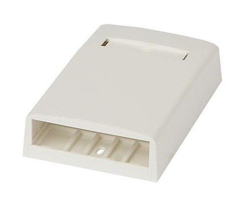 PANDUIT Коробка поверхностного монтажа для четырех модулей Mini-Com®, отверстие для стяжки, держатель маркера/крышку на винт, 27,94x73,66x114,30 (белая)