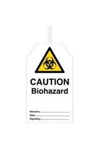 BRADY Бирка безопасности, легенда "CAUTION Biohazard", 145*85 мм, материал ПВХ, 10шт/упак"