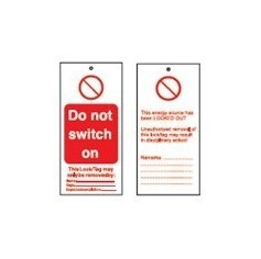 BRADY Предупреждающая бирка, легенда "Do not switch on", 75*160 мм, 10 шт"