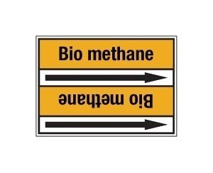 BRADY Стрелка для маркировки трубопровода, легенда "Bio Methane F+", черный на желтом, 127мм*33м, высота текста 13 мм, 220 маркеров/рулон, B-7520(ламинированный полиэстер)"