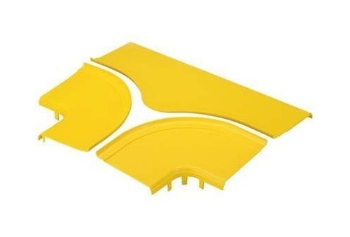 PANDUIT Крышка на горизонтальный тройник для распределительного лотка FiberRunner 12" x 4" (300 мм x 100 мм), с Т-образной прорезью шириной 19 мм, желтая