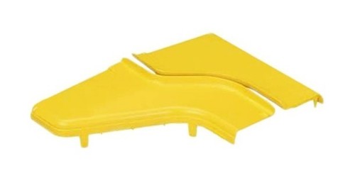 PANDUIT Двухсекционная крышка на переходник с левым поворотом для соединения каналов FiberRunner 12" x 4" (300 мм х 100 мм) и 6" x 4" (150 мм х 100 мм), цвет желтый