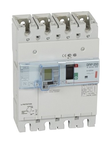 LEGRAND Автоматический выключатель с термомагнитным расцепителем и дифференциальной защитой, серия DPX3, 200A, 36kA, 4-полюсный