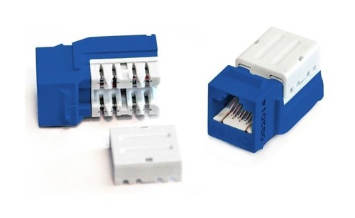 Hyperline Вставка Keystone Jack RJ-45(8P8C), категория 5e, 110 IDC, заделка с помощью E-TOOL, синяя