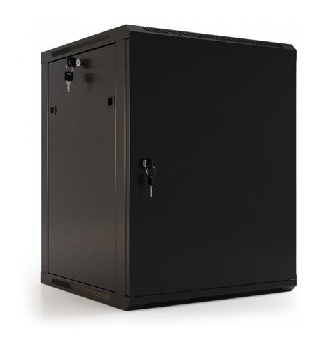 Hyperline Шкаф настенный 19-дюймовый (19"), 22U, 1086x600х600мм, металлическая передняя дверь с замком, две боковые панели, цвет черный (RAL 9004) (разобранный)