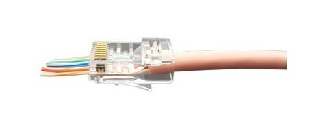 Hyperline Разъем легкой оконцовки RJ-45 (8P8C) под витую пару, категория 5e (50 µ"/ 50 микродюймов), универсальный (для одножильного и многожильного кабеля) (100 шт.)