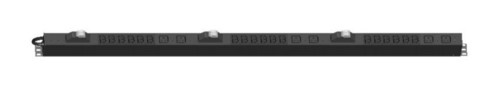 Hyperline Блок розеток трехфазный 3x32А вертикальный, 3 блока по 6хIEC60320 С13+2хIEC60320 С19+автомат. выключ. 32А, кабель питания 5х6 кв.мм, 3 м с вилкой IEC60309 (32A 3P+N+E), 1556 х 68 х 44.4 мм (ДхШхВ), черный