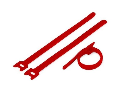Hyperline Хомут для кабеля, липучка с мягкой застежкой, 125x14 мм, красный