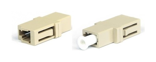 Hyperline Проходной адаптер LC-LC, MM (для многомодового кабеля), корпус пластмассовый,simplex, (бежевый)