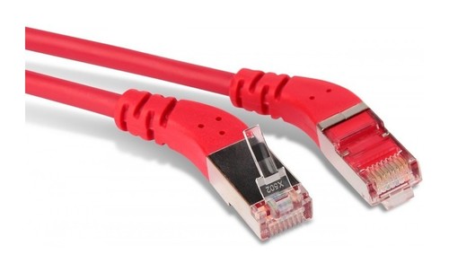 Hyperline Патч-корд F/UTP угловой, экранированный, левый 45°-правый 45°, Cat.5e (100% Fluke Component Tested), LSZH, 2 м, красный