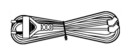 Hyperline Кабель питания для вентилятора 120x120x38 мм, 2 разъема под плоские контакты, с евровилкой без заземления, 1.8 м, черный