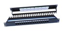 Hyperline Патч-панель 19", 1U, 16 портов RJ-45, категория 6, Dual IDC, ROHS, цвет черный (задний кабельный организатор в комплекте)