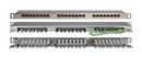Hyperline Патч-панель высокой плотности 19", 0.5U, 24 порта RJ-45, категория 6, Dual IDC, экранированная