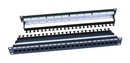 Hyperline Патч-панель 19", 1U, 24 порта RJ-45, категория 6, Dual IDC, ROHS, цвет черный (задний кабельный организатор в комплекте)