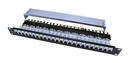 Hyperline Патч-панель 19", 1U, 24 порта RJ-45 полн. экран., категория 5e, Dual IDC, ROHS, цвет черный